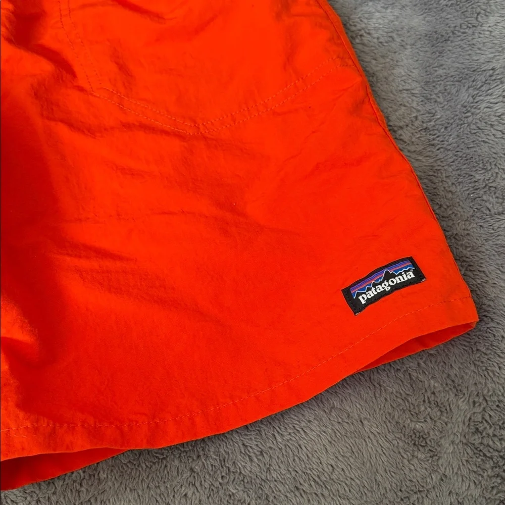 Patagonia Swim Trunks Shorts Lined Pockets Orange Kids XL Netplus Shells
